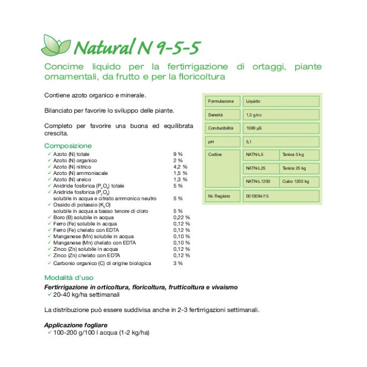 NATURAL N 9-5-5