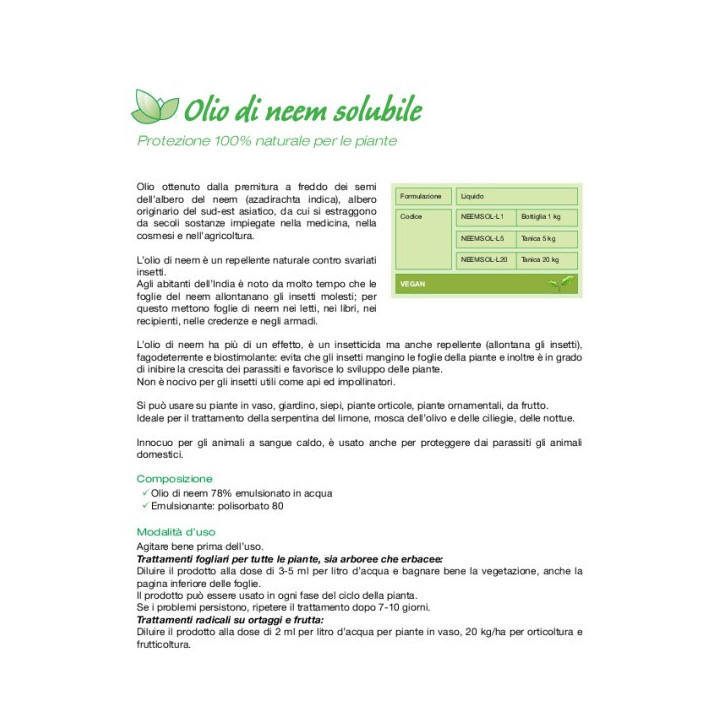 OLIO SI NEEM SOLUBILE  - Flacone da 250g