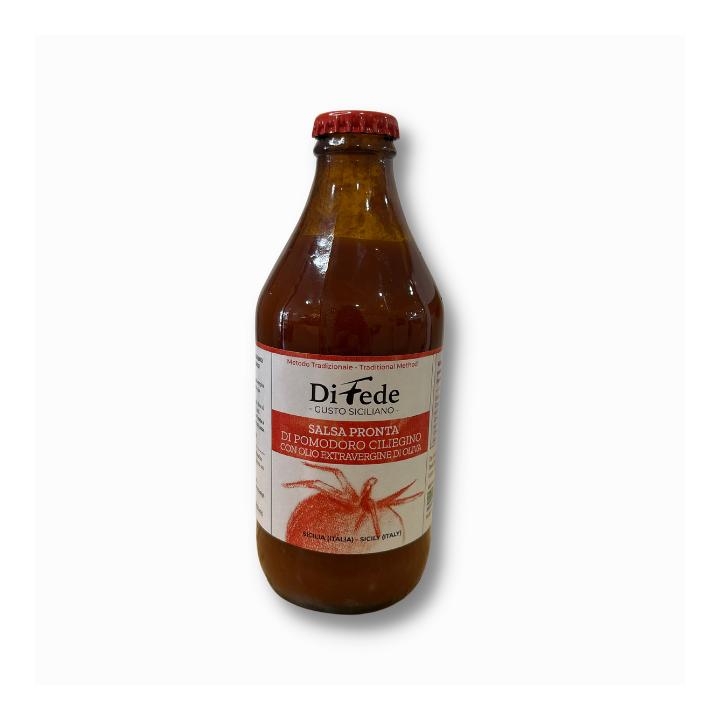 Salsa di pomodoro ciliegino con olio evo - la casa del pomodoro