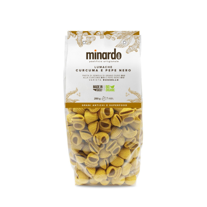 Lumache Curcuma e Pepe Nero di Grano Duro Russello BIO