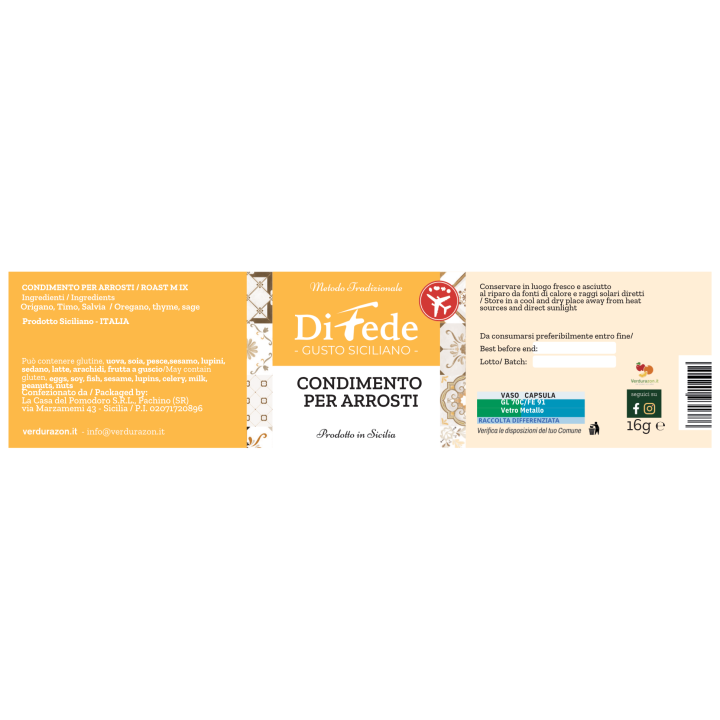 Condimento per Arrosti 16g Di Fede
