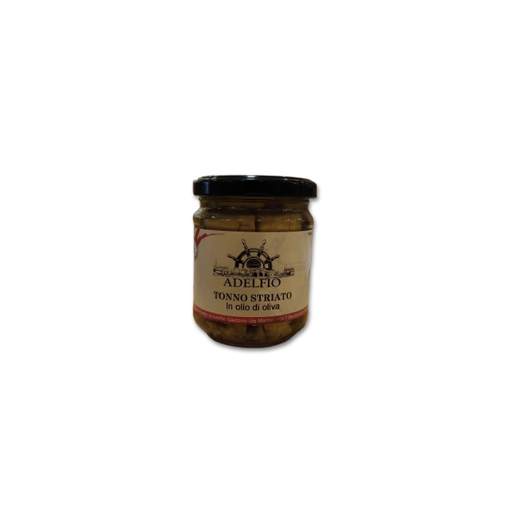 Tonno Striato in olio d'oliva vaso vetro 200g Adelfio